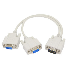 PNGKNYOCN DB9 Câble répartiteur de type Y 1 mâle vers 2 femelles Adaptateur répartiteur série Rs232 Câble droit pour connecter d