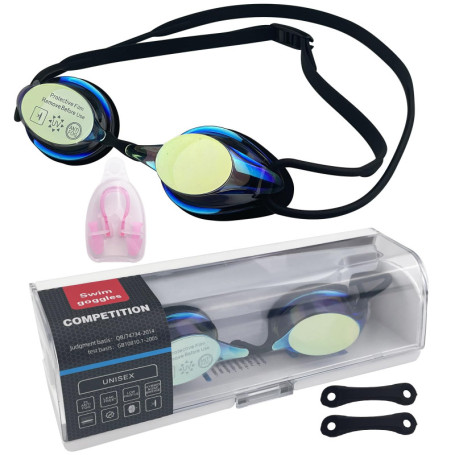 Dalephoric Lunettes de Natation, Lunettes de Piscine Silicone Souple, Protection UV et Anti Buée, Étanches, Vision claire, Swimm