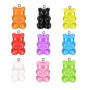 Pendentifs Charms d’Ours Coloré,36 Pcs Porte clés en Résine Ours Coloré Collier Bricolage pour Enfants Filles Résine Résine Colo