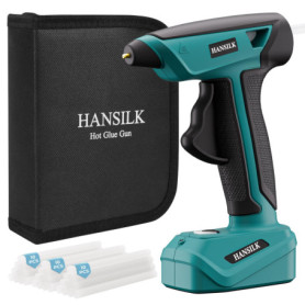 HANSILK Pistolet à colle sans fil 2000mAh–avec 30 bâtons de colle 7mm Pistolet à colle chaude rechargeable Type-C chauffe rapide