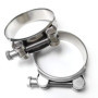 Lot de 2 colliers de serrage à boulon articulé en acier inoxydable 48-51 mm - Collier de serrage robuste pour tuyau d'échappemen