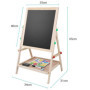 Chevalet Enfant en Bois Tableau double face, Tableau Multifonctions avec Accessoires Enfants Loisir pour enfant Réglable en haut