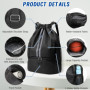 PRZRAO Sac à Cordon de Sport, Sac de Sport Imperméable avec Compartiment à Chaussures, Sac à Dos avec Cordon de Serrage pour Bou
