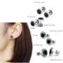 8 Paire Hommes inoxydable Boucles d'oreilles en acier, 8 mm boucles d'oreilles clip émail lunette ronde piercing oreille piercin