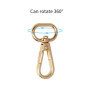 KIMI-HOSI 10 Pièces D'or Porte-Clés Pivotant Crochet Pivotant Fermoir Sac Alliage Crochets Mousquetons Pivotants Crochets Pivota