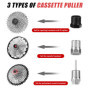 FERRGIA Démonte Cassette Vélo Chain,5 Pièces Outil Retrait Cassette de Vélo Kit,Universel D'extracteur Cassette,Extracteur de Ma