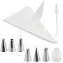 EUGENEKELLY Lot de 100 poches à douille transparentes avec buses et brosse de nettoyage pour décorer, pâtisserie, gâteaux
