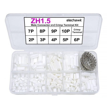 Kit de connecteurs ZH 1,5 mm et de bornes à sertir compatibles avec le connecteur JST ZH 1,5 2/3/4/5/6/7/8/9/10 broches