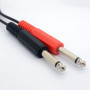 3.5mm (Mini) 1/8" TRS Stereo Female à 2 Dual 1/4" 6.35mm Mono TS Male Y Splitter Cable Adaptateur audio Convertisseur stéréo Amp