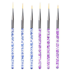 6 pièces Pinceaux en Détail à Ongles, Pinceaux Peinture Professionnels Pinceaux en Détail à Ongles Trousse pour DIY Nail Art Des