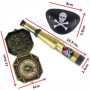 BOBOZHONG Accessoires de Costume de Pirate,3 Pièces Pirate Accessoire,Cache-Oeil Télescope Boussole,Ensemble D'Accessoires de Co