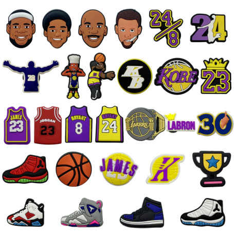 TIANNAIT Lot de 28 décorations de chaussures NBA - Imprimé crocodile - Décoration à faire soi-même - Cadeaux de fêtes - Pour cha