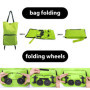 Sac à Roulettes Pliable Vert, Chariot à Provisions de Supermarché, Imperméable et Pratique, Portable en Tissu Oxford