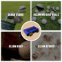 MEMOFYND Lot de 4 brosses de nettoyage 3 en 1 pour clubs de golf, outils de nettoyage pour clubs de golf, bleu et noir