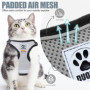 Omnikryp Ensemble Harnais et Laisse pour Chat Anti évasion, Harnais Chat Reglable, Chat Refléchissant Gilet Respirant (M Gris)
