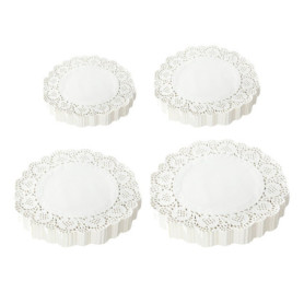 200 Feuilles De Papier Sulfurisé À Motifs, Sets De Table Ronds En Papier, Papier À Gâteau Absorbant L'Huile, Papier Dentelle, Pa