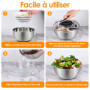 Pfloge Essoreuse À Salade en Acier Inoxydable 4,5L, Saladier avec Couvercle Et Base Antidérapante, Essoreuse À Salade INOX Idéal