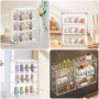 Vitrine Acrylique, Vitrine Exposition pour Objets de Collection 36x13x27cm 2 étagères Vitrine Anti Poussière Certifiée UV pour F