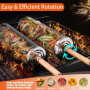 Lot de 2 Ensemble de Paniers à Barbecue Emboîtables, Acier Inoxydable 304, Poignées Bois Amovibles, Idéal Légumes, Crevettes, Po