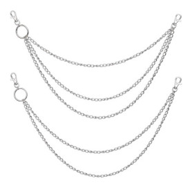 MengH-SHOP Chaîne de Pantalon Punk Chaîne Hip Hop Jeans Pour Décoration Vêtements Chapeau de Costume Accessoires Argent 2 Pièces