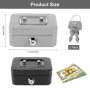 Lot de 2 petites caisses à monnaie verrouillables avec clé - Avec fente - Portable - Pour pièces de monnaie, billets - Noir et a