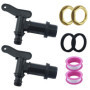 Lot de 2 robinets d'écoulement pour citerne d'eau de pluie, robinet 3/4" en plastique de rechange avec joint contre-écrou bande 