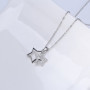 Belons Collier pour femme en argent sterling 925 avec pendentif en forme d'étoiles doubles, Argent sterling Zircone cubique, Zir