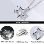 Belons Collier pour femme en argent sterling 925 avec pendentif en forme d'étoiles doubles, Argent sterling Zircone cubique, Zir