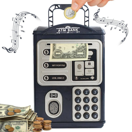 BIZOI Tirelire Électronique pour Enfants, Tirelire Électronique avec Mot de Passe, ATM Boîte de Coffre-Fort de Défilement Automa