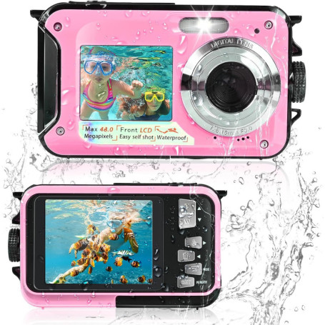 Comius Sharp Caméra sous-marine avec tuba, appareil photo numérique FHD 10FT 3MP étanche avec carte mémoire 32G pour retardateur