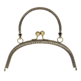 HEALLILY sac à main en métal cadre rétro sac à main fermoir serrure porte-monnaie poignée pour accessoires de couture bricolage 