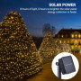 Guirlande lumineuse solaire, 4 m, 40 LED, fil de cuivre, 8 modes, protection IP43, pour sapin de Noël, jardin, chambre, balcon, 