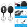 Skythrive 2Pcs Porte Badge Porte-clés Rétractable (Noir), Porte Clef Rétractable 65cm avec Ressort Renforcé et Cordon Résistant 