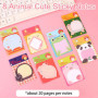iwontalersy Lot de 8 Notes Autocollantes Animaux,Blocs-Notes Autocollants Pour Enfants,Blocs Mémo Autocollant,Onglets Autocollan