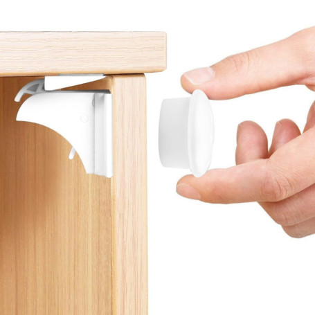 Lectorias 10 Morceaux écluses Sécurité Placard Bébés, Bloque Tiroir Securites Enfant, Lock Blocs Aimanté Invisible, Verrou Magné