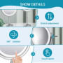 TUSHENGTU 9" Miroir de Maquillage grossissant x 10 avec lumière LED Rechargeable, Hauteur réglable de, Miroir de Rasage sur Pied