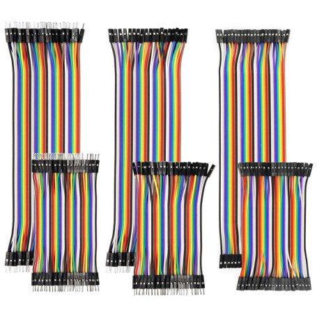 YXPCARS 240pcs Jumper Wires Kit Fils Cavaliers 10cm et 20cm Mâle à Femelle, Mâle à Mâle, Femelle à Femelle sans Soudure Breadboa