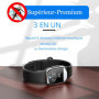 Feloyal Bracelets Anti-moustiques Affichage de la Température Corporelle Montre Anti-Moustiques Rechargeables par USB étanches à