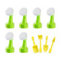 Lot de 6 têtes d'arrosoir vertes et 4 outils de jardin, mini têtes d'arrosage, pommeaux de douche en plastique, têtes d'arrosoir