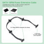 YieJoya 15 broches à 4 SATA câble d'extension d'alimentation pour disque dur HDD SSD DVD - 50cm(2 pièces