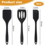 Lot de 3 mini spatules en silicone, petites spatules faciles à nettoyer pour frire, cuisiner, retourner, poisson, œufs, crêpes