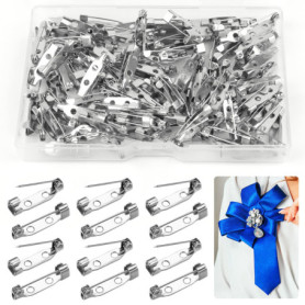 UKOFEW Barres Fermoir de Sécurité,120 Pièces Broches de Sécurité,Fermoir de Broche avec 2 Trous,Épingles de Barres pour Bijoux e