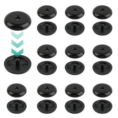 UKOFEW Boutons de Blocage,10 Paires Noir Bouton D'Arrêt de Ceinture de Sécurité,Universelle Boutons de Ceinture de Sécurité pour