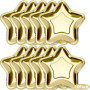 Lot de 10 assiettes en carton jetables en forme d'étoile dorée de 17,8 cm, motif pentagramme pour Noël, Halloween, dîner, mariag