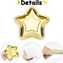 Lot de 10 assiettes en carton jetables en forme d'étoile dorée de 17,8 cm, motif pentagramme pour Noël, Halloween, dîner, mariag