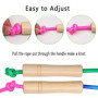 Corde à Sauter Longue 5m, 2 pièces Saut Corde Groupes, Jump Rope Multijoueurs Avec Poignée en Bois pour enfants et adultes, Spor
