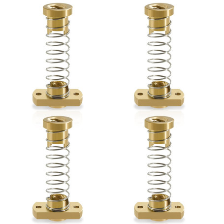 GZLCEU Lot de 4 écrous anti-retour T8 en laiton pour imprimante 3D Ender CR Tornado CNC Axe Z 8 mm Tige filetée Acme