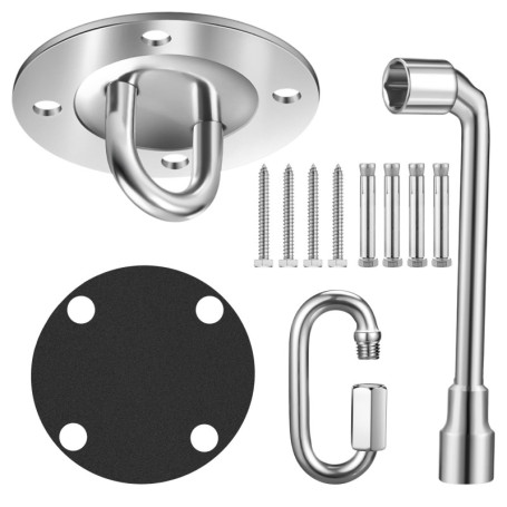 Kit de suspension robuste pour chaise hamac avec coussinet de positionnement d'absorption des chocs et clé d'installation, kit d