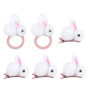 4 Petits Pinces À Cheveux De Lapin Et 2 Anneaux De Cheveux, Des Pinces En Peluche Mignonnes, Des Cordes De Cheveux Élastiques, D