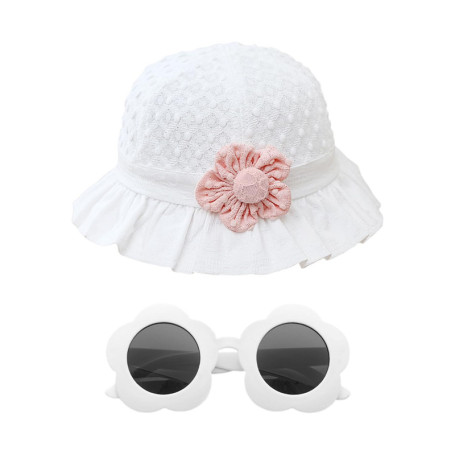 1 Morceau De Chapeau De Pêche À La Pointe Et 1 Paire De Lunettes De Soleil, Chapeau De Soleil Respirant Des Enfants, Lunettes De